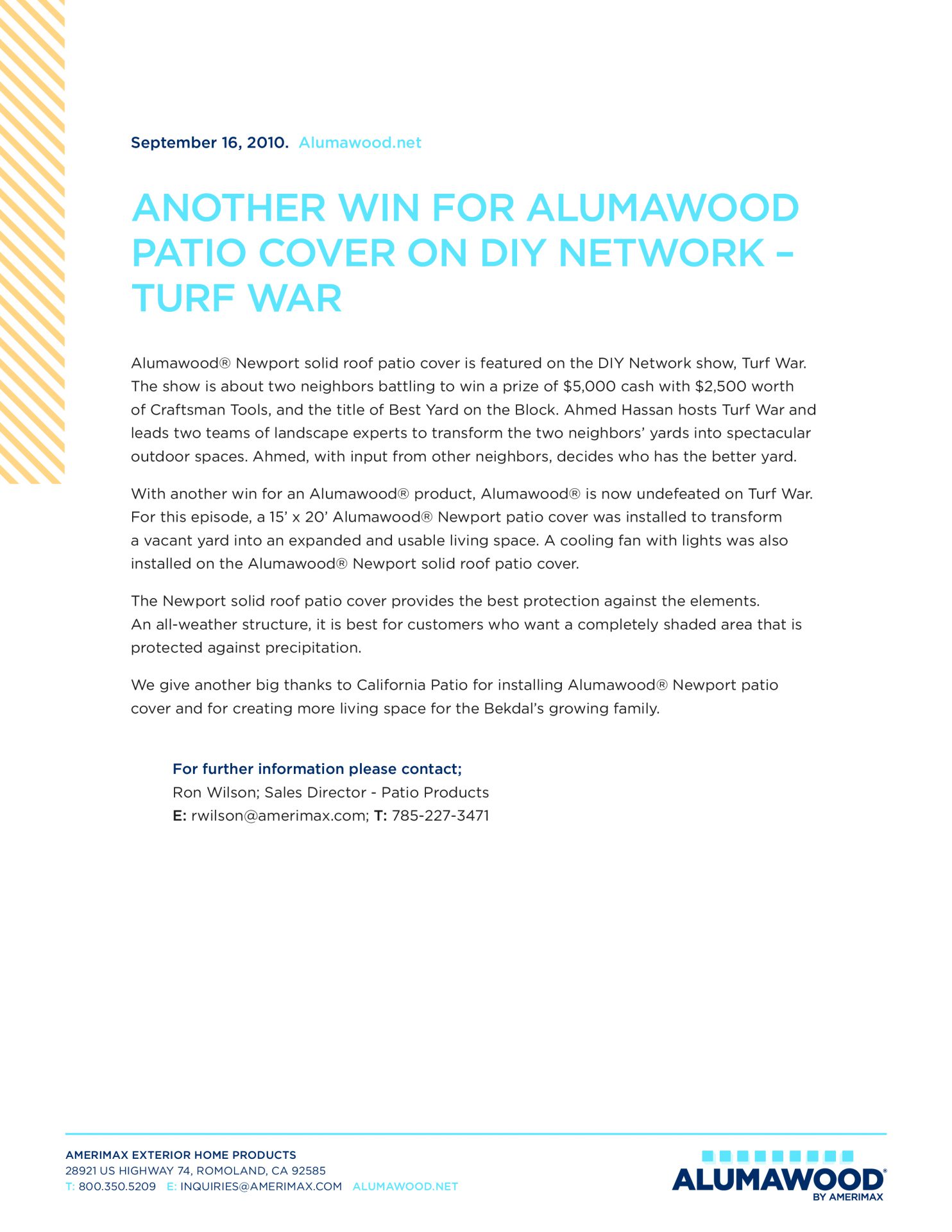 Alumawood news press release
